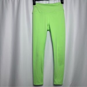 Free People FP Movement Neon Green Leggings Crossover Waist Capris Bright sz XS